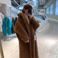 Manteau Teddy Bear Femme – Laine d’Alpaga Oversize, Chaud & Doux, Style Classique Décontracté Hiver