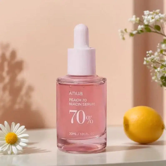 Anua Peach 70 – Coffret 3 Pièces Essence Visage à la Niacinamide, Éclat & Hydratation – Soin Coréen 30ml