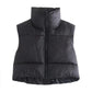 Gilet Court Doudoune Sans Manches Femme – Col Montant, Chaud & Léger