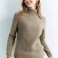 Pull Femme en Laine Mérinos 100 % – Col Roulé Tricoté Cachemire Automne Hiver
