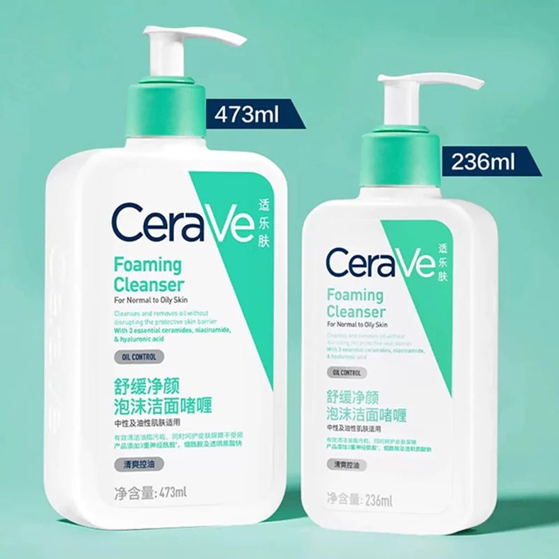 CeraVe Nettoyant Hydratant Visage – Peaux Sèches, à l’Acide Hyaluronique, Céramides & Glycérine