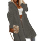 Cardigan Long Femme Oversize – Tricot Uni Chic Longueur Genou Automne Hiver | F-laglam.