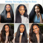 Extensions cheveux naturels brésiliens lisses – clips 100% Remy Human Hair