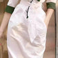 Robe chemise blanche imprimée, style été, légère et élégante, inspirée du chic français. Parfaite pour un look raffiné et décontracté.