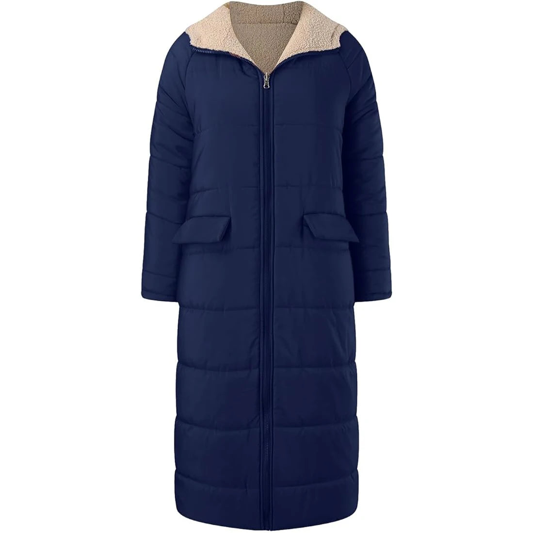 Manteau Long Femme Hiver – Veste Chaude en Laine & Polaire avec Capuche, Style Casual Chic | F-laglam.