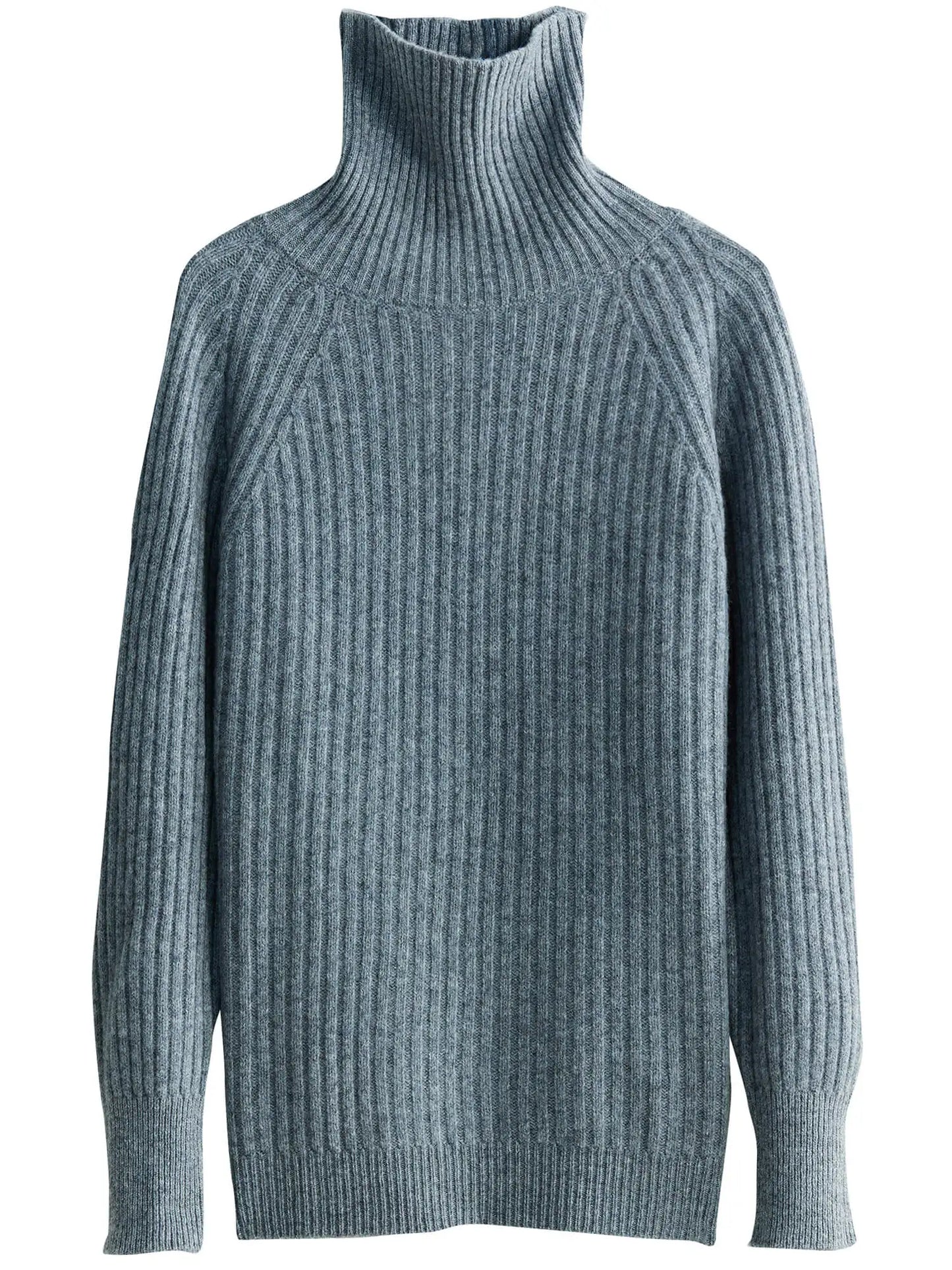 Pull Femme en Laine Mérinos 100 % – Col Roulé Tricoté Cachemire Automne Hiver