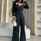 Ensemble Femme 2 Pièces – Haut Tricot Boutonné à Col Revers & Pantalon Loose, Style Décontracté Chic Automne | F-laglam.