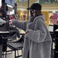 Manteau Femme Hiver 2024 – Veste Cocoon à Capuche en Laine d’Agneau Épaisse, Parka Chaude Shearling