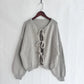 Cardigan Femme Élégant – Tricot Uni avec Lacet, Col Rond, Style Simple Chic |