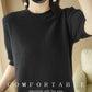 Pull Femme Slim à Manches Courtes – Tricot Col Rond Léger Printemps Été 2025 |