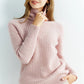 Pull Femme en Laine Mérinos 100 % – Col Roulé Tricoté Cachemire Automne Hiver