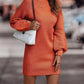 Robe pull femme à col montant et manches longues – automne/hiver élégante