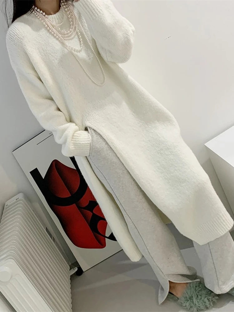Robe Pull Longue Femme – Tricot Épais Vintage Oversize Chaud pour Automne & Hiver | F-laglam.