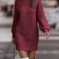 Robe pull femme à col montant et manches longues – automne/hiver élégante
