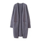 Cardigan Femme Épais à Poches – Tricot Loose Col V Décontracté Printemps Automne