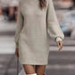 Robe pull femme à col montant et manches longues – automne/hiver élégante
