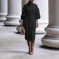 Robe Pull Femme Col Haut – Tricot Épais Fendu sur le Côté, Style Streetwear Élégant Automne Hiver.