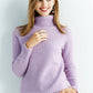 Pull Femme en Laine Mérinos 100 % – Col Roulé Tricoté Cachemire Automne Hiver