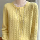 Cardigan Femme Blanc – Tricot Uni Col Rond Boutonné Manches Longues Automne Hiver 2025