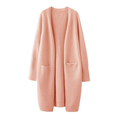 Cardigan Femme Épais à Poches – Tricot Loose Col V Décontracté Printemps Automne