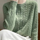 Cardigan Femme Blanc – Tricot Uni Col Rond Boutonné Manches Longues Automne Hiver 2025.