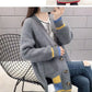 Cardigan Femme Mi-long – Manteau Tricoté Loose Style Coréen Printemps Automne.