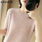 Pull Femme Slim à Manches Courtes – Tricot Col Rond Léger Printemps Été 2025 |.