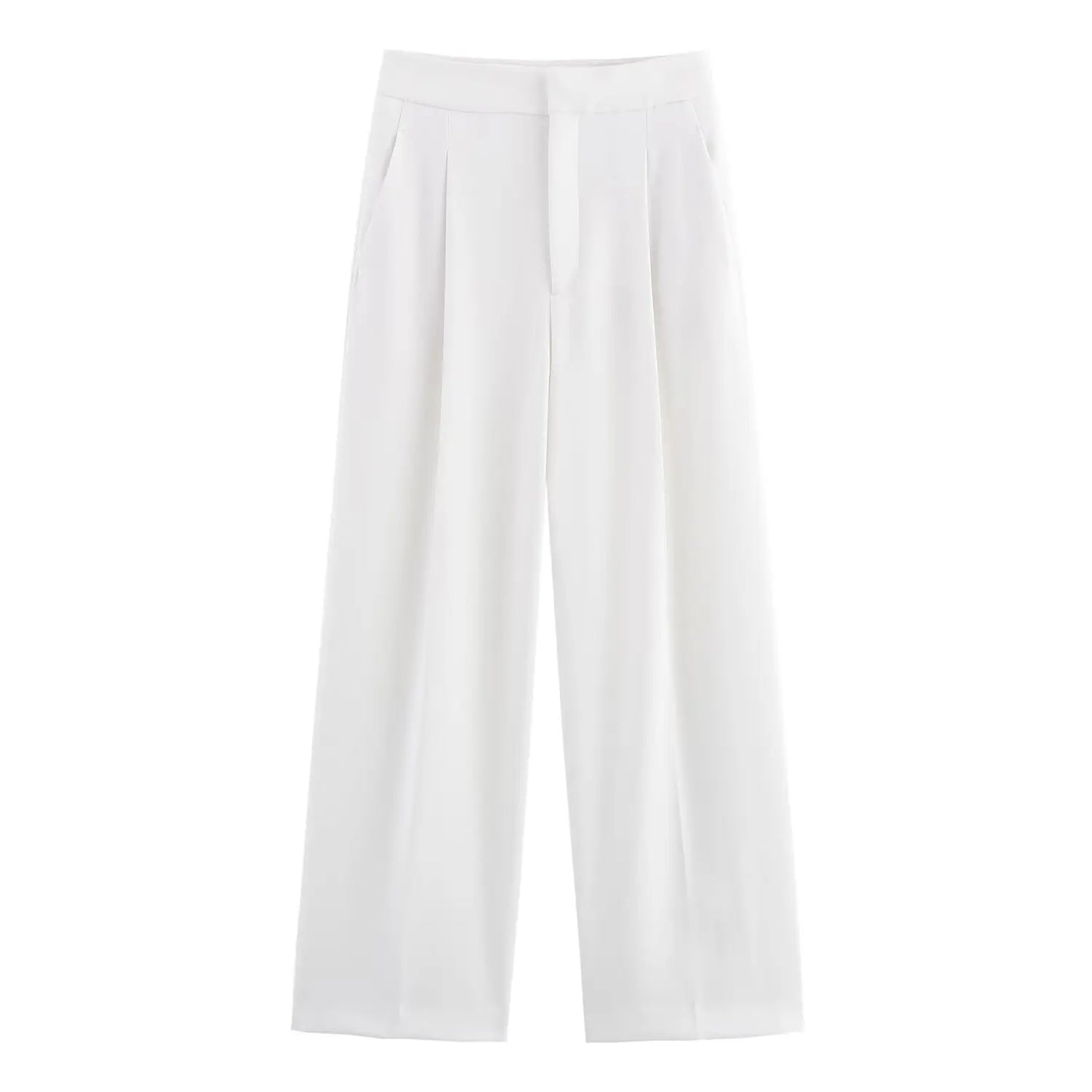 Ensemble femme sans manches col V asymétrique – pantalon large taille haute