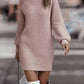 Robe pull femme à col montant et manches longues – automne/hiver élégante