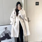 Manteau Femme Hiver 2024 – Veste Cocoon à Capuche en Laine d’Agneau Épaisse, Parka Chaude Shearling