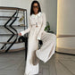 Ensemble Femme 2 Pièces – Haut Tricot Boutonné à Col Revers & Pantalon Loose, Style Décontracté Chic Automne | F-laglam.