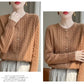 Cardigan Femme Blanc – Tricot Uni Col Rond Boutonné Manches Longues Automne Hiver 2025