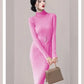 Robe Pull Longue Femme – Tricot Élastique Ajusté Style Coréen Élégant Automne Hiver.