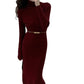 Robe Pull Femme Col Haut – Tricot Uni Élégant Style Chic Hiver 2025.