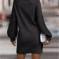 Robe pull femme à col montant et manches longues – automne/hiver élégante