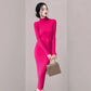 Robe Pull Longue Femme – Tricot Élastique Ajusté Style Coréen Élégant Automne Hiver.