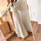 Robe pull longue femme hiver – maille torsadée chaude, coupe évasée élégante