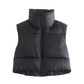 Gilet Court Doudoune Sans Manches Femme – Col Montant, Chaud & Léger