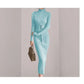 Robe Pull Longue Femme – Tricot Élastique Ajusté Style Coréen Élégant Automne Hiver.