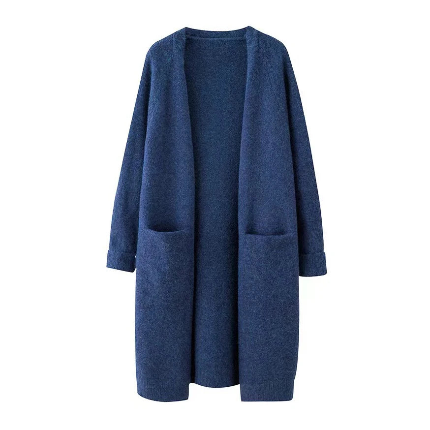 Cardigan Femme Épais à Poches – Tricot Loose Col V Décontracté Printemps Automne