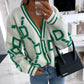 Pull Femme Sweet Heart – Tricot Vintage Loose à Col Rond, Manches Longues.