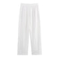 Ensemble femme sans manches col V asymétrique – pantalon large taille haute