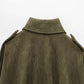 Veste Femme Suédine Synthétique PB&ZA 2025 – Coupe Ample Vert Olive