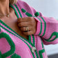 Pull Femme Sweet Heart – Tricot Vintage Loose à Col Rond, Manches Longues