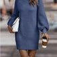 Robe pull femme à col montant et manches longues – automne/hiver élégante