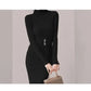 Robe Pull Longue Femme – Tricot Élastique Ajusté Style Coréen Élégant Automne Hiver
