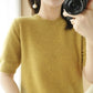 Pull Femme Slim à Manches Courtes – Tricot Col Rond Léger Printemps Été 2025 |.