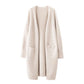 Cardigan Femme Épais à Poches – Tricot Loose Col V Décontracté Printemps Automne.