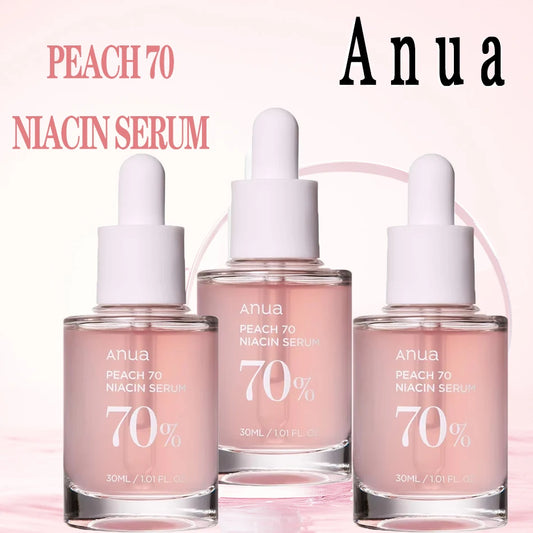 Anua Peach 70 – Coffret 3 Pièces Essence Visage à la Niacinamide, Éclat & Hydratation – Soin Coréen 30ml
