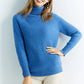 Pull Femme en Laine Mérinos 100 % – Col Roulé Tricoté Cachemire Automne Hiver